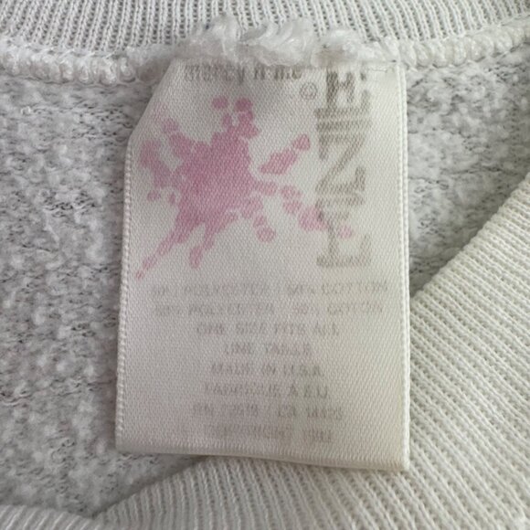 Vintage 80s Floral Bow Sweatshirt OSFA or XL Made In USA Blue Pink - Picture 2 of 6